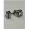 Image 2 : $960 APPRAISED 1.0 CARAT CUSION CUT MOISSANITE EARRING SET