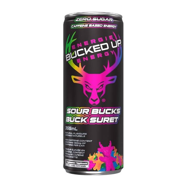 Bucked Up Energy Sour Bucks 11 x 473 mL Energy Drink – Zero Sugar