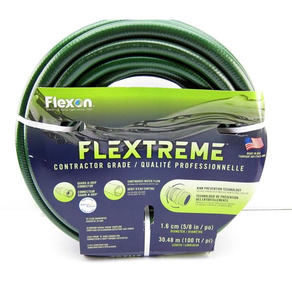 FlexTREME 100 ft (30.48m) 5/8 in. Diameter Garden Hose with Anti-Kink Coupling
