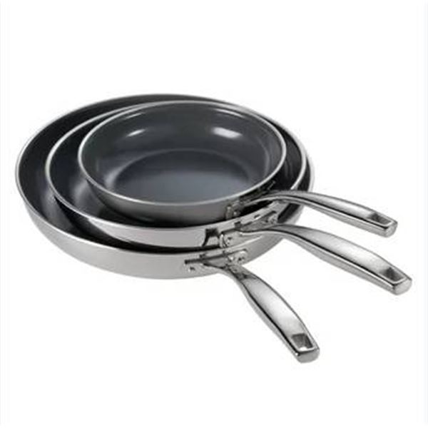 Tramontina 3-Piece Tri-Ply Clad Stainless Steel Skillet Set