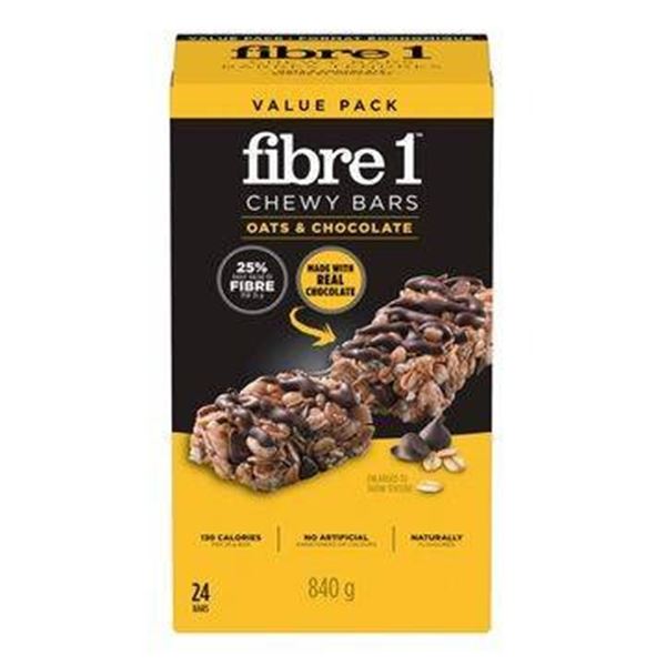 Fibre 1 Chewy Bars, 1.26kg, 24 Bars, Chocolate And Caramel Flavor