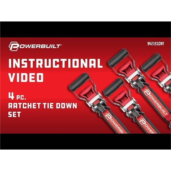 Powerbuilt 4 Piece Ratchet Strap Set