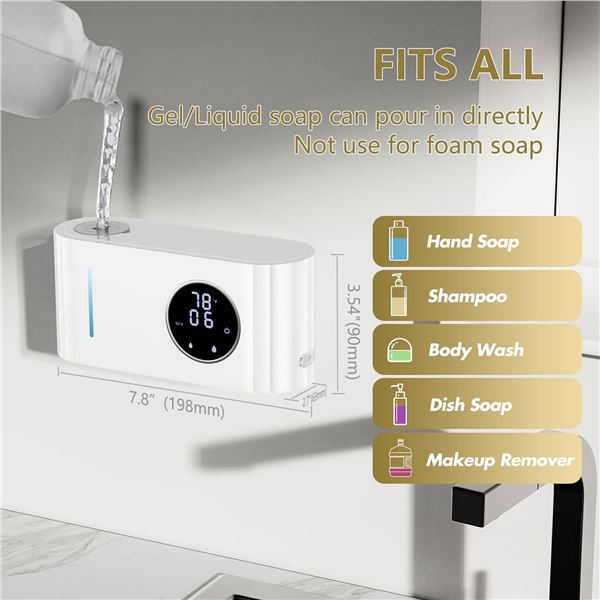 Yikhom Wall-Mounted Sensor Soap Dispenser Dual 4-Pack