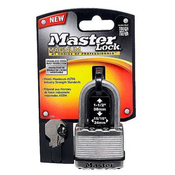 Master Lock Magnum Laminated Steel Padlocks with Keyed Alike Feature LOT OF 2