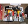 Image 2 : Master Lock Magnum Laminated Steel Padlocks with Keyed Alike Feature LOT OF 2
