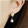 Image 4 : 18K Gold Onyx Pearl Earrings