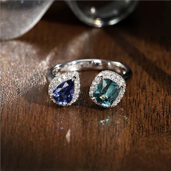 Platinum Double-Stone Ring