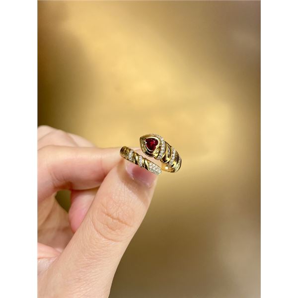 18k Gold Ruby and Diamond Ring