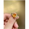 Image 3 : 18K Gold Spessartite Garnet Ring