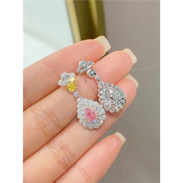 Pink Diamond Teardrop Earrings