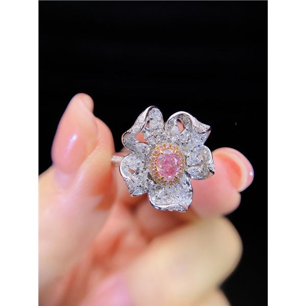 Pink Diamond Floral Ring