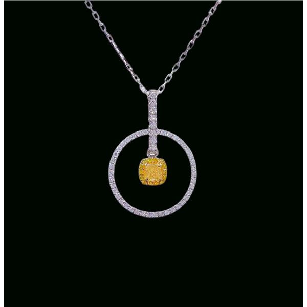 Yellow Diamond Circle Necklace