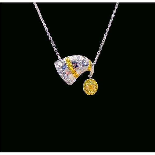 Yellow Oval Sleep Hat Necklace