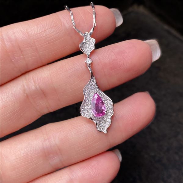 Natural Untreated Pink Sapphire Necklace