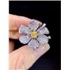 Image 2 : Fancy Yellow Diamond Floral Convertible Ring/Pendant