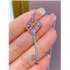 Image 2 : Yellow Diamond Square Key Pendant Necklace