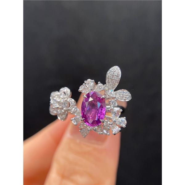 Natural Unheated Pink Sapphire Open Ring
