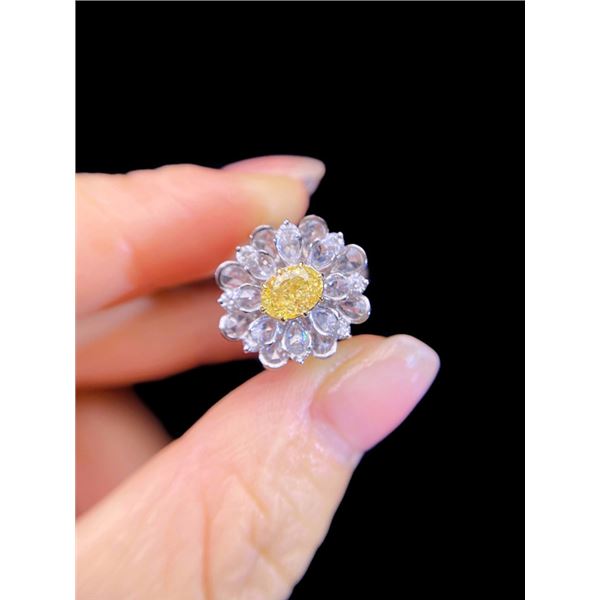 Oval Yellow Diamond Ring