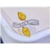 Image 1 : Yellow Double Teardrop Diamond Ring