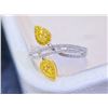Image 2 : Yellow Double Teardrop Diamond Ring