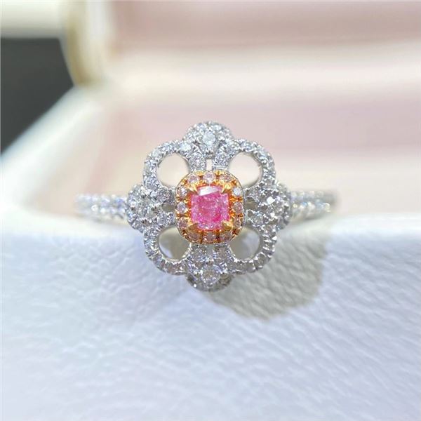 Pink Diamond Clover Ring