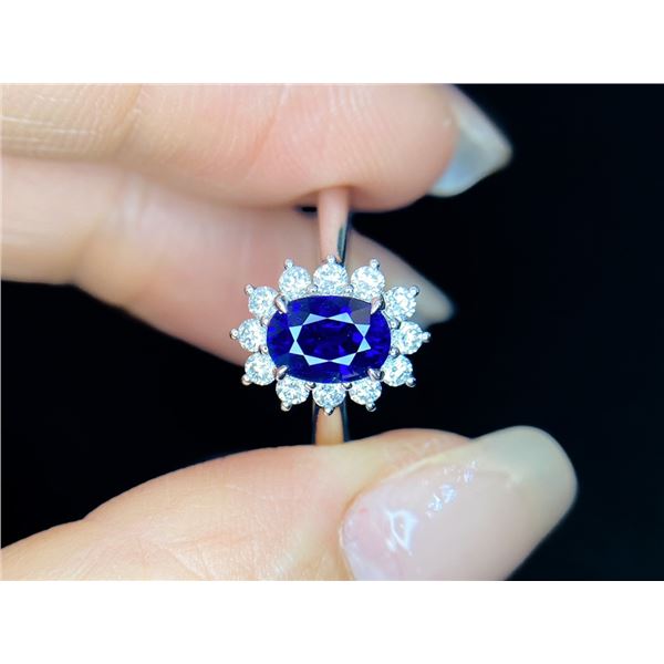 1.3ct Royal Blue Sapphire Ring