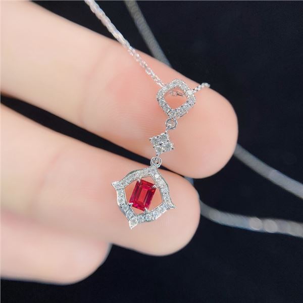 Geometric Ruby Necklace