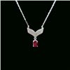Image 1 : 18K Gold V-Shaped Ruby Necklace