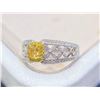 Image 2 : Yellow Cushion Diamond Hollow Ring