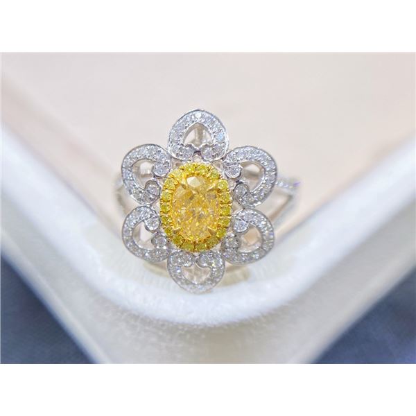 Oval Yellow Diamond Ring