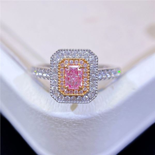 Pink Diamond Octagon Ring