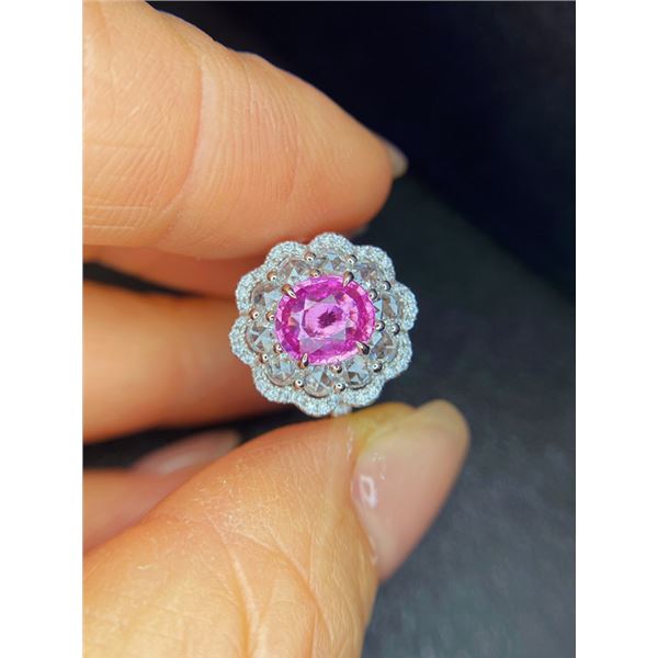 Unheated Padparadscha Sapphire Ring
