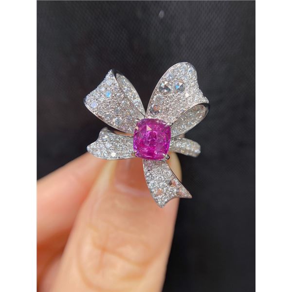 Natural Unheated Padparadscha Sapphire Ring