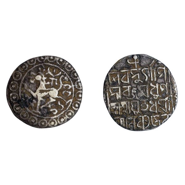 Tripura, Dharma Manikya, Silver Tanka, Saka 1636
