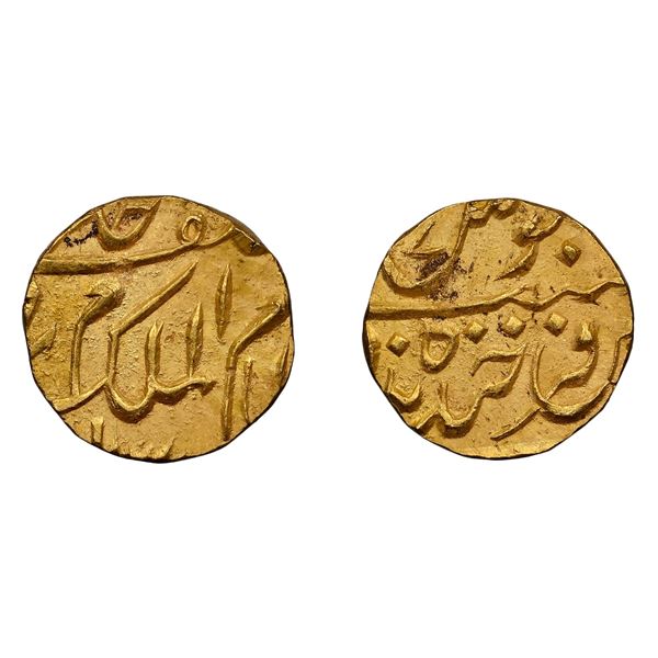 Hyderabad: Mir Mahbub Ali Khan, Gold 1/16 Ashrafi, Farkhanda Bunyad Hyderabad Mint