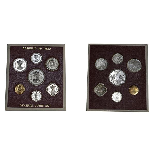 Republic of India: 1962 Deciman Coin Set (7 coins), Proof