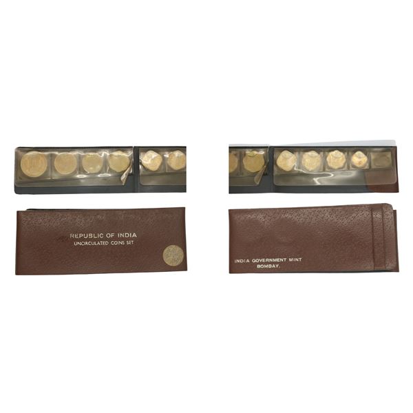 Republic of India: 1970 Strip of Regular coins (8 coins), Uncirculated