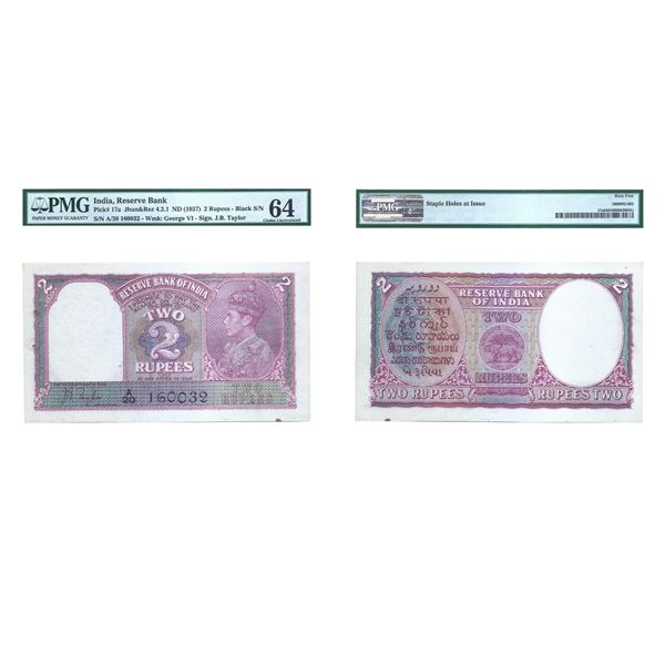 British India: 1943, King George VI, 2 Rupee