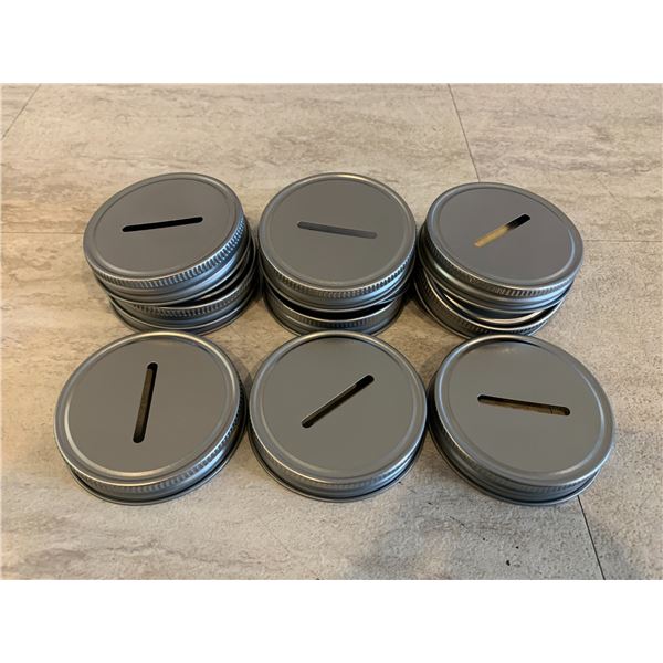 Piggy Bank Metal Screw Lids 12 Pack