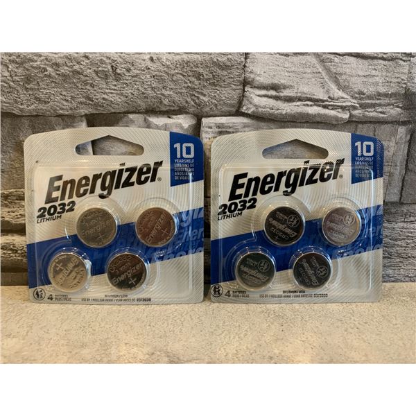 Lot of 2 Energizer 2032 Lithium Batteries 4 Pack
