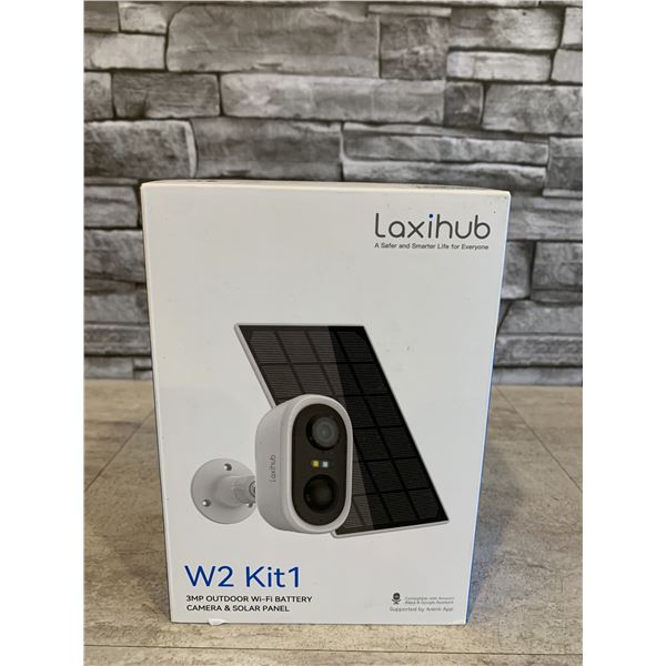 Laxihub W2 Kit1 3MP Outdoor WI-Fi Battery & Solar Panel Security Camera