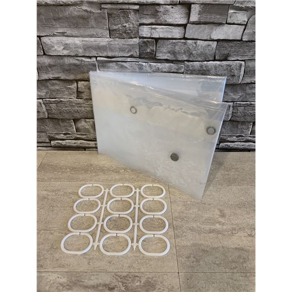 Clear Shower Curtain Liner 72 x 72 With Magnets and 12 Rustproof Grommet Holes