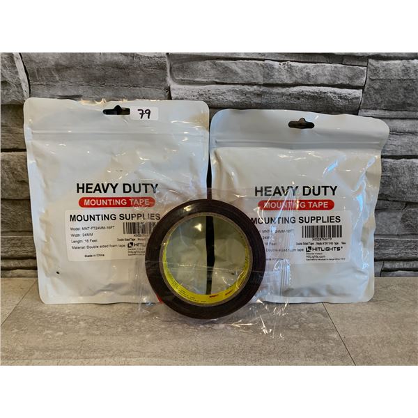 Lot of 2 Heavy Duty Mounting Tape 16 Feet Lentgh 24mm Width