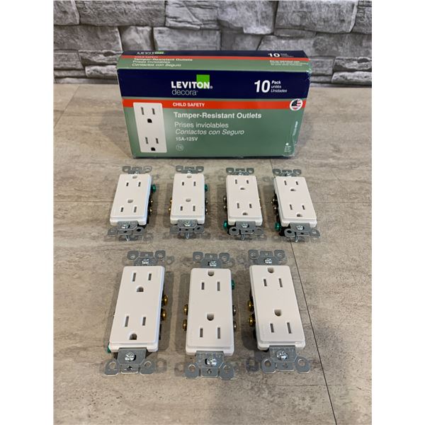 Leviton Decora Tamper Resistant Outlets 7 Pack