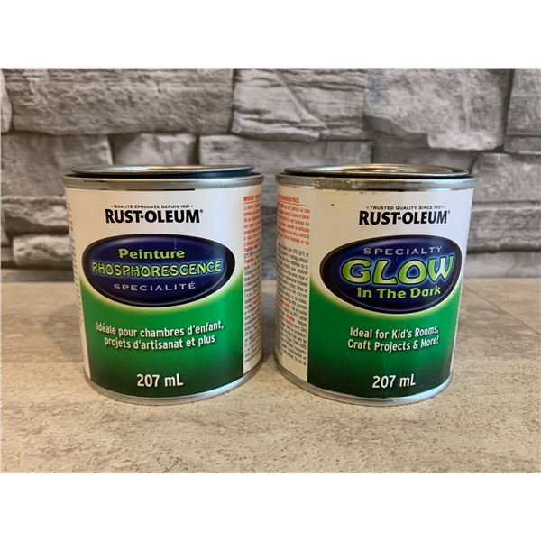 Lot of 2 Rust-Oleum Specialty Glow in the Dark Paint 207ml Per Can