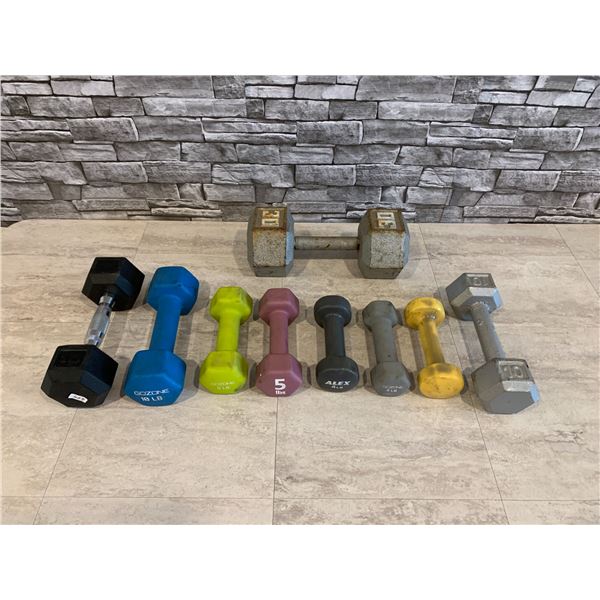 Set of 10 Random Size Barbell Weights