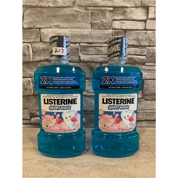 Lot of 2 Listerine Smart Rinse Bubblegum Flavour 500ml Per Bottle