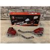 Image 1 : Motor Bike Rearview Mirror Skull Hands Red