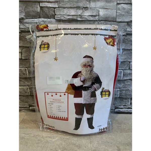 Santa Outfit With Gloves Wig Beard Golden Gift Bag Hat Glasses Belt Boot Tops