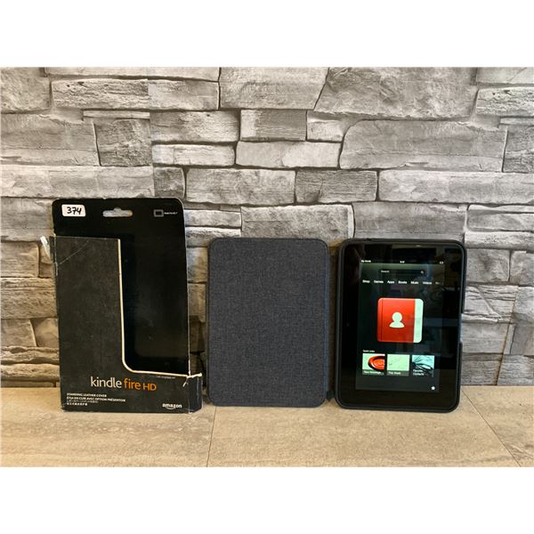 Kindle Fire HD With Leather Cover